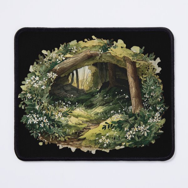 Item preview, Secret Mossy Forest Den Watercolor designed and sold by kndzxf.