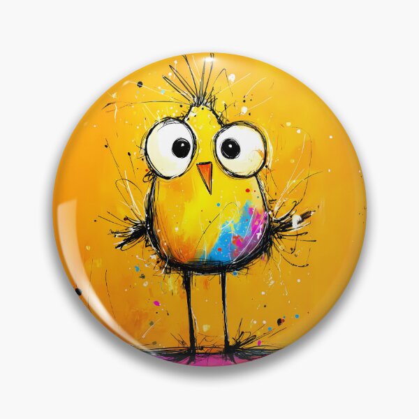Item preview, A quirky, colorful bird with large eyes in a pop art comic style. designed and sold by WhimsyArt ○ byGTL.