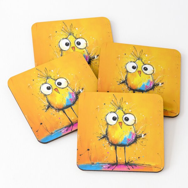 Item preview, A quirky, colorful bird with large eyes in a pop art comic style. designed and sold by WhimsyArt ○ byGTL.