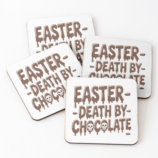 Item preview, Easter Death By Chocolate Dripping Chocolate Typography With Skull Graphic designed and sold by FireOrchid.