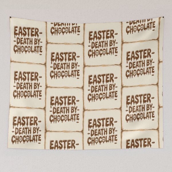 Item preview, Easter Death By Chocolate Dripping Chocolate Typography With Skull Graphic designed and sold by FireOrchid.