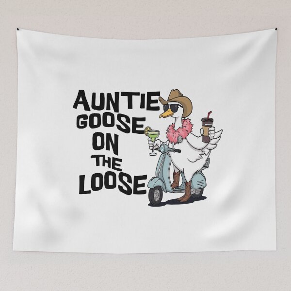 Item preview, Funny Auntie goose on the lose scooter art designed and sold by CeliaZnx.
