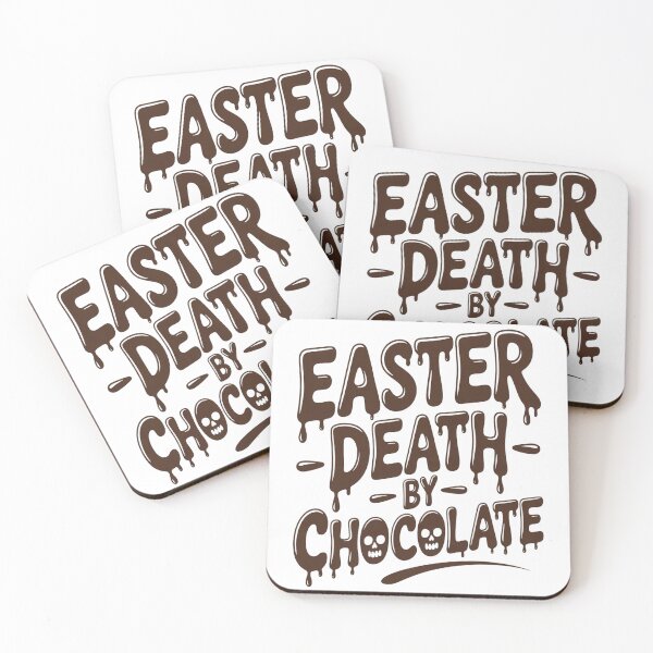 Item preview,  Easter Death By Chocolate Dripping Chocolate Typography With Skull Graphic designed and sold by FireOrchid.