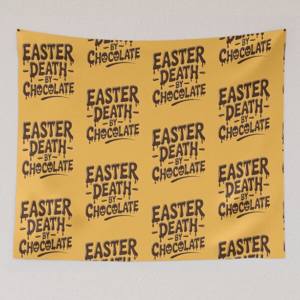 Item preview,  Easter Death By Chocolate Dripping Chocolate Typography With Skull Graphic designed and sold by FireOrchid.
