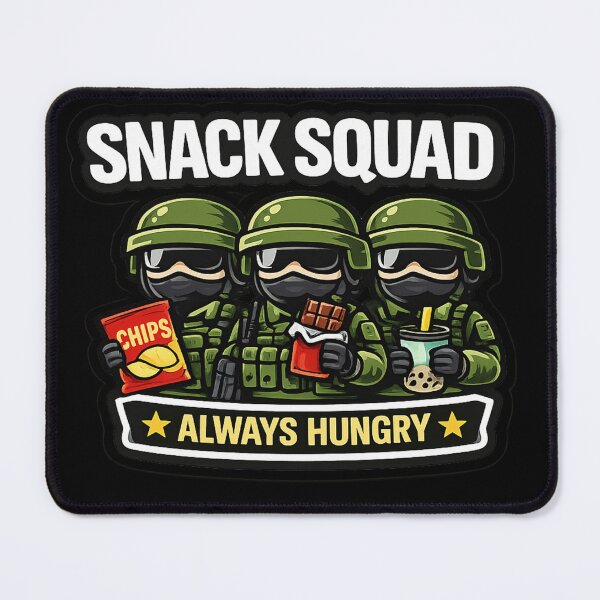 Item preview, SNACK SQUAD – ALWAYS HUNGRY – Funny Sticker & T-Shirt Design designed and sold by Timeless Junction.