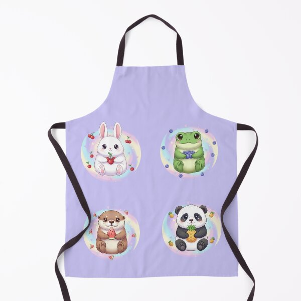 Item preview, Kawaii Fruit Animals Pastel Circle Cute Bunny Frog Panda Otter Aesthetic Design designed and sold by LavinyArt.