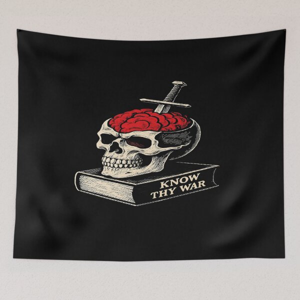 Item preview, Know Thy War Skull Illustration – Dark Philosophical Art for Posters, Apparel & Concept Designs designed and sold by Bright Nest Studio.