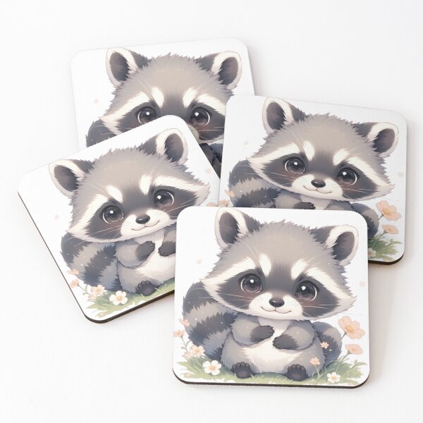 Item preview, Cute Baby Raccoon Sitting in Flowers designed and sold by Mystic-Doodle.