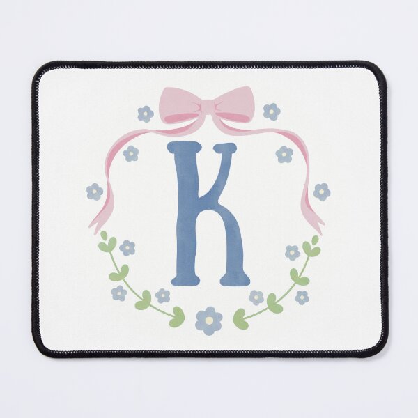 Item preview, K Initial Flowers and Bows Watercolour Wreath designed and sold by winterpumpkin.