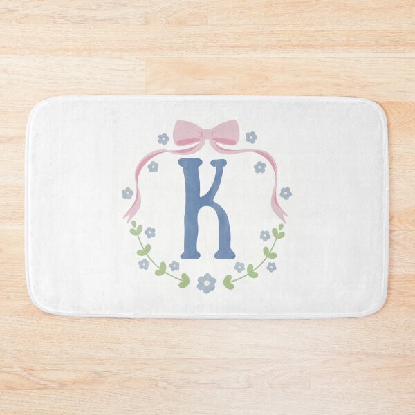 Item preview, K Initial Flowers and Bows Watercolour Wreath designed and sold by winterpumpkin.