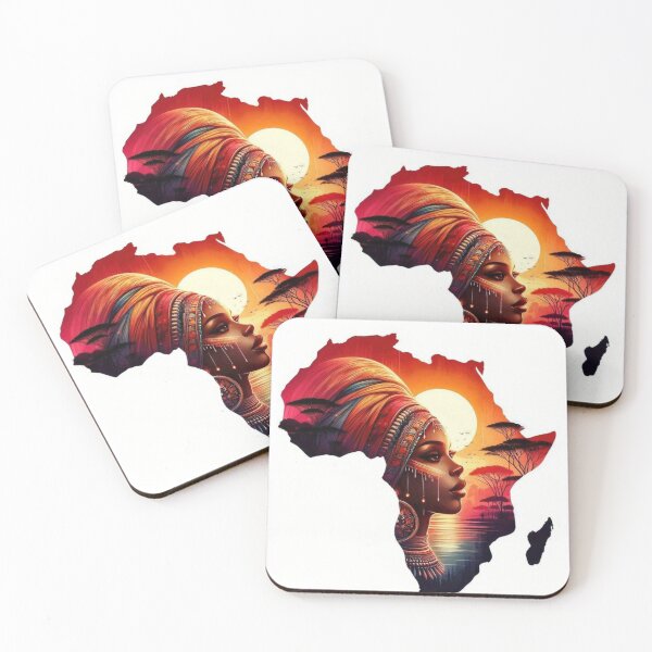 Item preview, Africa Map Portrait Sunset Silhouette   designed and sold by Artifyhub55.