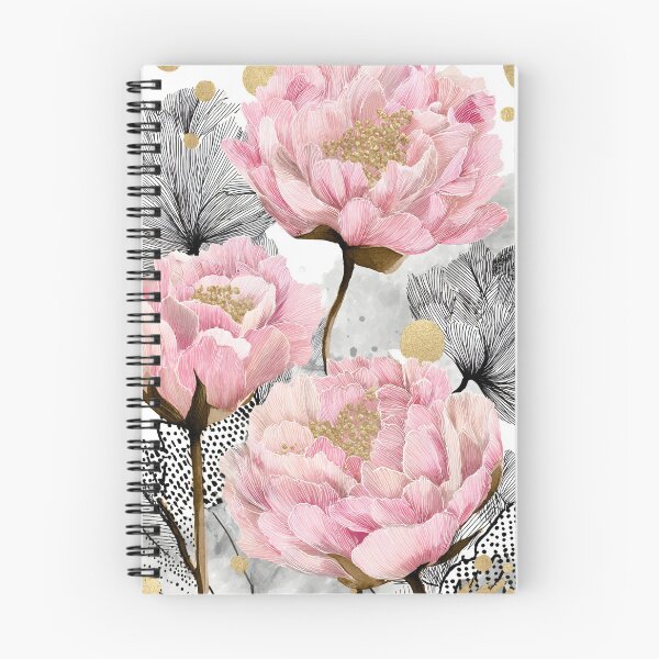 Item preview, Elegantes flores de peonía rosa con estampado abstracto dorado. designed and sold by EL-Lebedenko.
