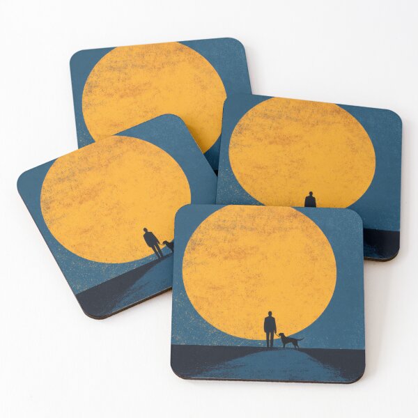 Item preview, Person walks dog at sunset time designed and sold by anytka.