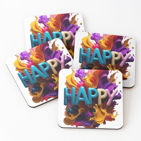 Item preview, Iridescent Pearl Happy 3D Bubble Typography designed and sold by icemanphotos.