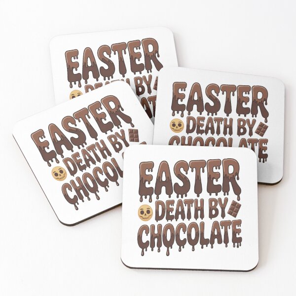 Item preview, Easter Death By Chocolate Melting Chocolate Typography Graphic With Skull Emoji designed and sold by FireOrchid.