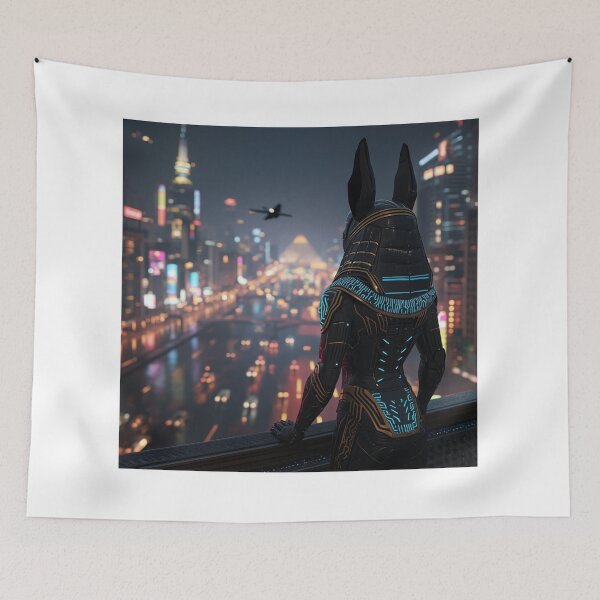 Item preview, Neon Nile's Guardian - Cyber-Anubis designed and sold by THEARTCURATİON .