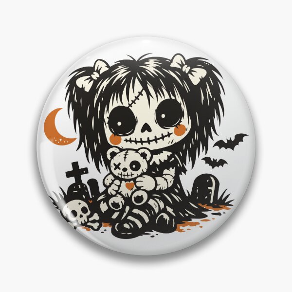 Item preview, Forever Friend Creepy Cute Gothic Doll with Teddy Bear Spooky Design designed and sold by Weasel Graphix.