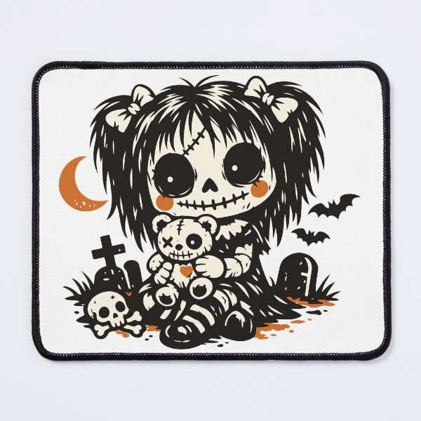 Item preview, Forever Friend Creepy Cute Gothic Doll with Teddy Bear Spooky Design designed and sold by Weasel Graphix.