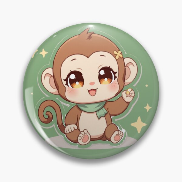 Item preview, Cute Baby Monkey Cartoon Kawaii Animal Chibi Monkey designed and sold by a1qualityd.