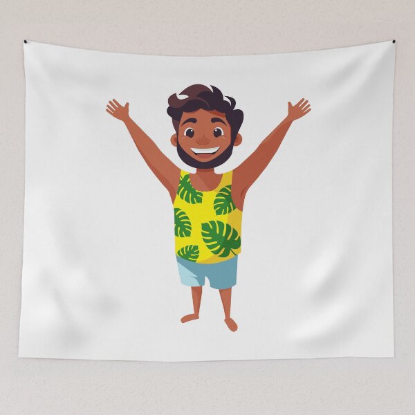 Item preview, Happy Tropical Summer Guy Character Illustration designed and sold by Liliia-Ulizko.