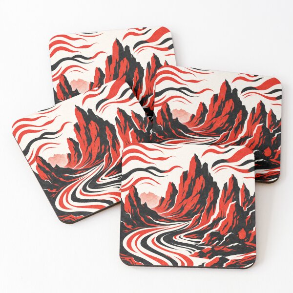Item preview, Abstract Rock Landscape in Red and Black designed and sold by DrizzyV.