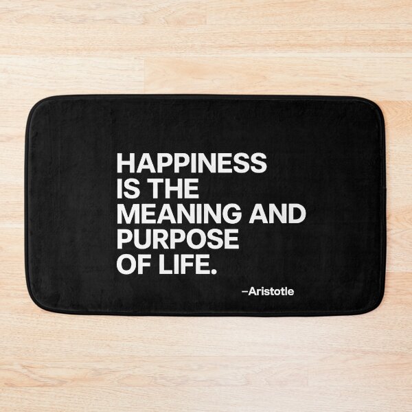 Item preview, Meaning Of Life Aristotle Happiness Philosophy Quote (White Font) designed and sold by TshirtsLabs.