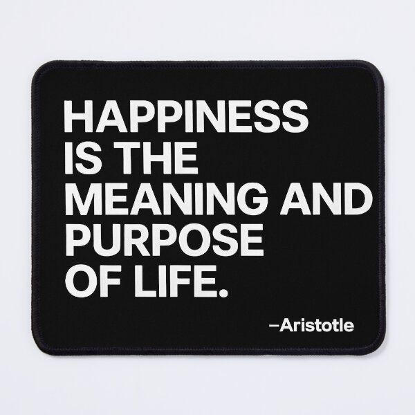 Item preview, Meaning Of Life Aristotle Happiness Philosophy Quote (White Font) designed and sold by TshirtsLabs.