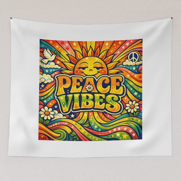 Item preview, Peace Vibes Psychedelic Sun Retro designed and sold by SplashTastic.