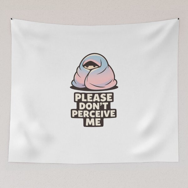 Item preview, Please Don’t Perceive Me – Funny Introvert Social Anxiety Meme designed and sold by HubCreates.