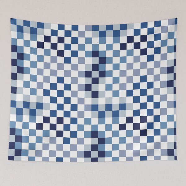 Item preview, Blue Checkerboard Grid Check Pattern designed and sold by winterpumpkin.