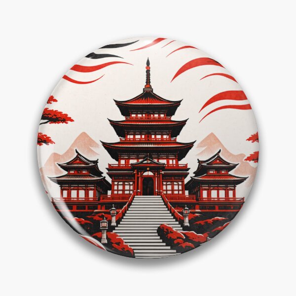 Item preview, Red and Black Abstract Temple Landscape designed and sold by DrizzyV.