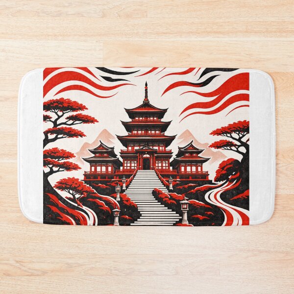 Item preview, Red and Black Abstract Temple Landscape designed and sold by DrizzyV.