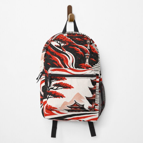 Item preview, Red and Black Abstract Temple Landscape designed and sold by DrizzyV.