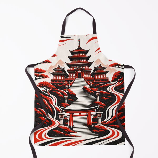Item preview, Red and Black Abstract Temple Landscape designed and sold by DrizzyV.