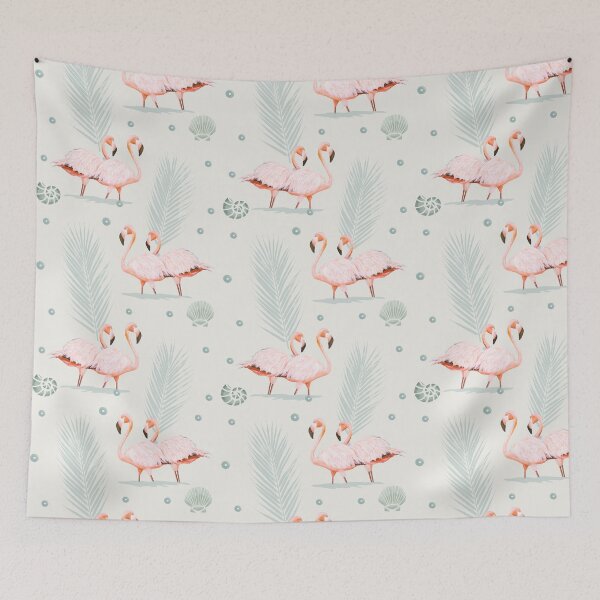 Item preview, Cloud Dancer Beach Flamingos designed and sold by clavearts.