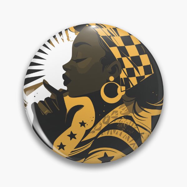 Item preview, Afro Queen Black Woman Silhouette – Gold African Art Illustration | Cultural Melanin Power Design designed and sold by Valisdesign.