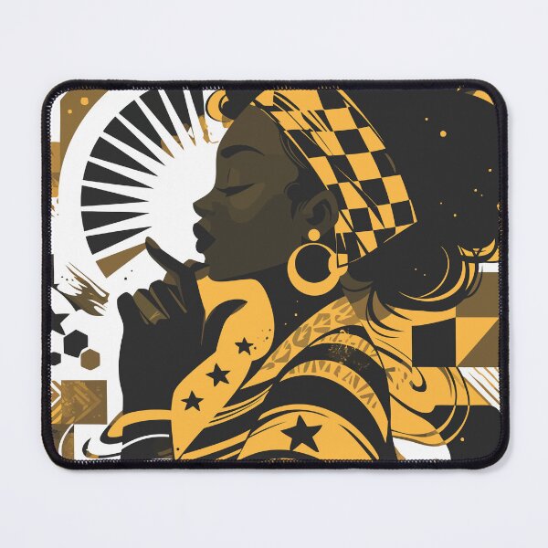 Item preview, Afro Queen Black Woman Silhouette – Gold African Art Illustration | Cultural Melanin Power Design designed and sold by Valisdesign.