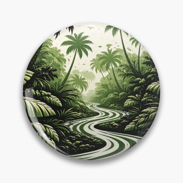 Item preview, Abstract Jungle Landscape in Green and Black designed and sold by DrizzyV.