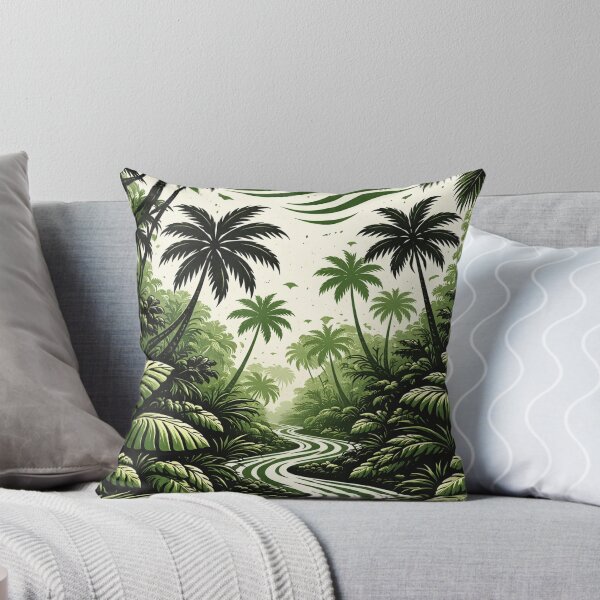 Item preview, Abstract Jungle Landscape in Green and Black designed and sold by DrizzyV.