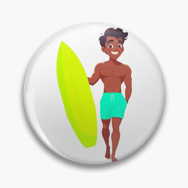 Item preview, Happy Surfer Guy with Yellow Surfboard Illustration designed and sold by Liliia-Ulizko.