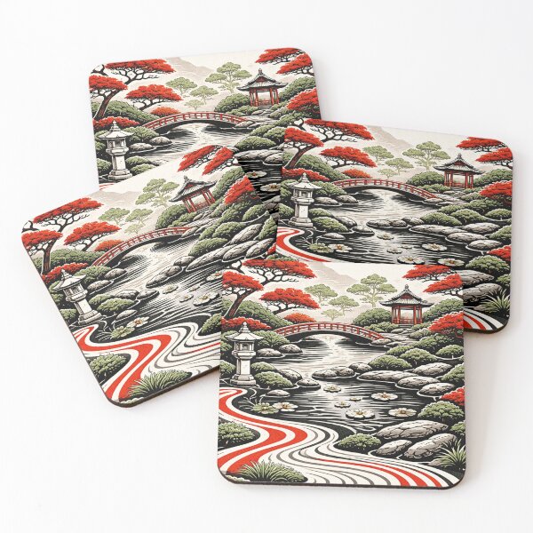 Item preview, Abstract Garden Landscape with Flowing Shapes designed and sold by DrizzyV.