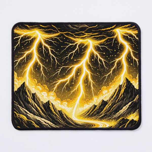 Item preview, Yellow and Black Lightning Cloud Landscape designed and sold by DrizzyV.