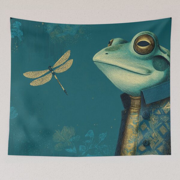 Item preview, Frog in coat, dragonfly near designed and sold by anytka.