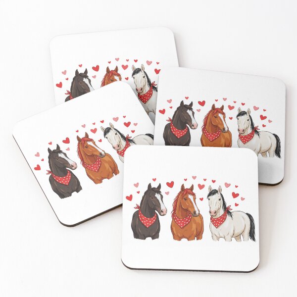Item preview, Western Three Horses Heart Bandana designed and sold by DizzyShirts1.