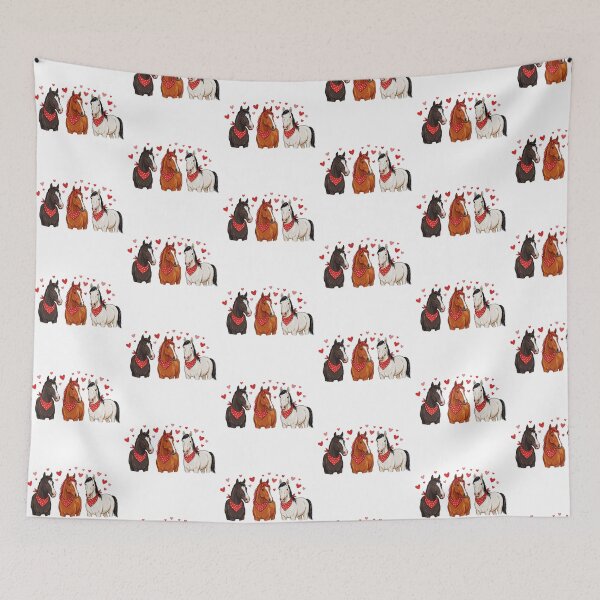Item preview, Western Three Horses Heart Bandana designed and sold by DizzyShirts1.