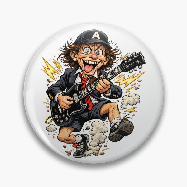 Item preview, Energetic Schoolboy Rock Guitarist Cartoon Jumping With Electric Guitar And Lightning Illustration designed and sold by portokalis.