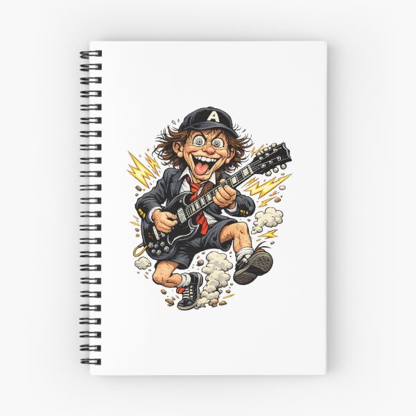 Item preview, Energetic Schoolboy Rock Guitarist Cartoon Jumping With Electric Guitar And Lightning Illustration designed and sold by portokalis.