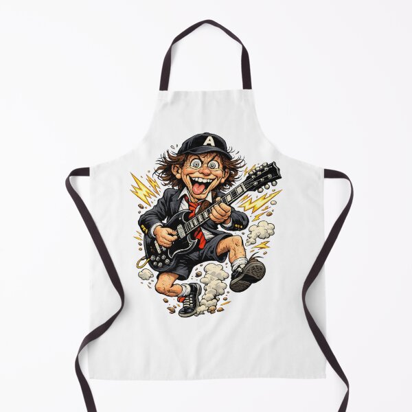 Item preview, Energetic Schoolboy Rock Guitarist Cartoon Jumping With Electric Guitar And Lightning Illustration designed and sold by portokalis.