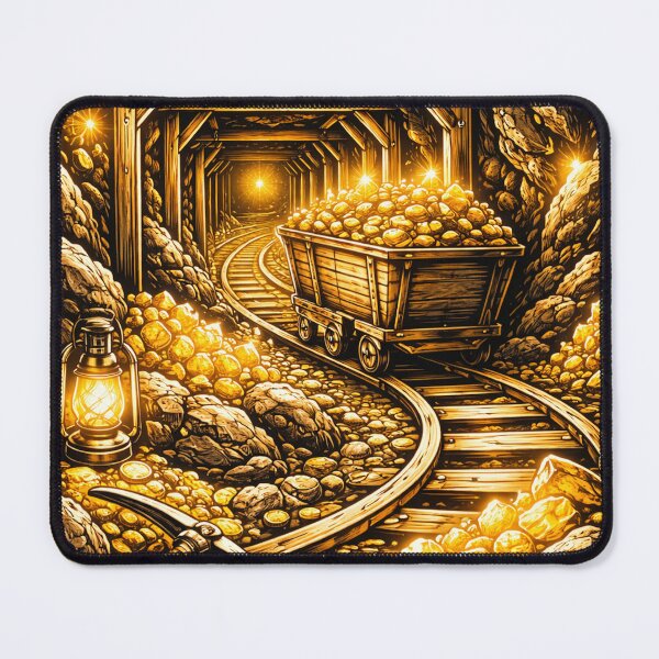 Item preview, Gold Mine Abstract Landscape in Yellow and Black designed and sold by DrizzyV.