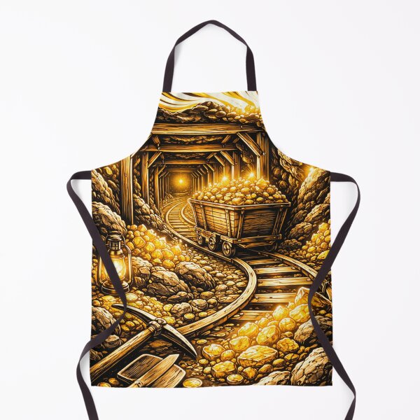 Item preview, Gold Mine Abstract Landscape in Yellow and Black designed and sold by DrizzyV.